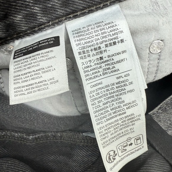 Levis Womens Baggy Dad Jeans Size 26 Black Gray Two Tone Barrel Wide Leg $98 - Picture 13 of 14